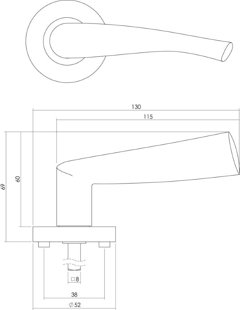 Deurklink klassiek Giussy chroom op rozet Intersteel 8714186144039