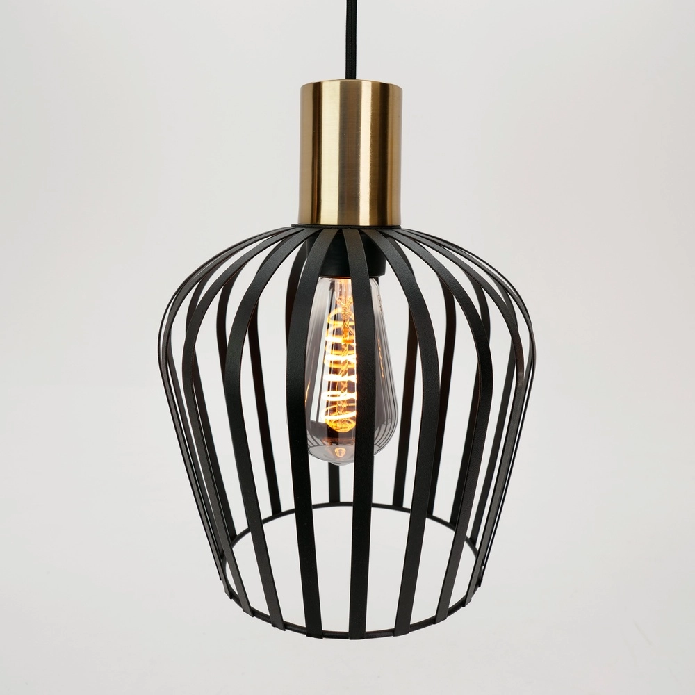 3-lichts hanglamp Empoli zwart met goud - Ø 20cm Eglo 9008606299898