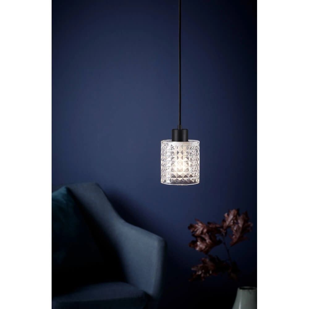 Hanglamp Hollywood zwart met transparant glas Nordlux 5701581405387