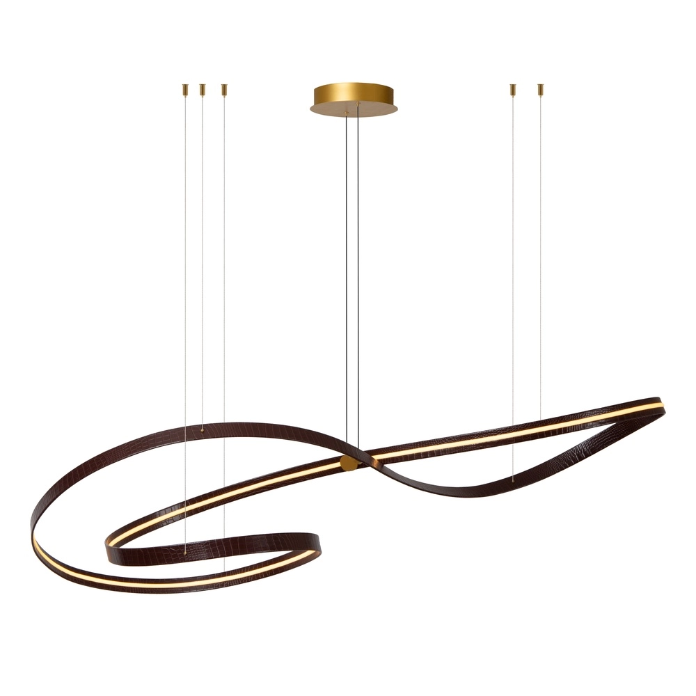 Moderne led hanglamp Slalom Koffie bruin met effect Premium by Lucide 5411212135148