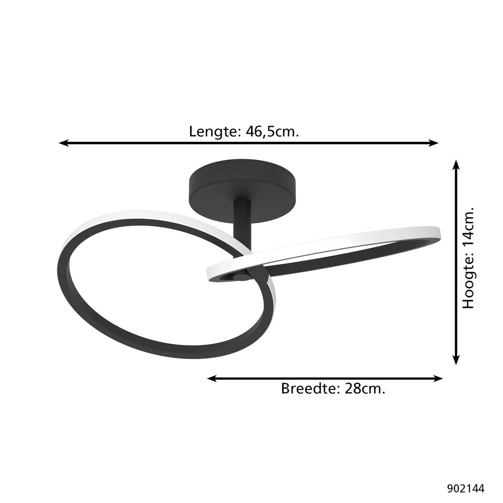 Plafondlamp Congiunti zwart Eglo 9008606357130