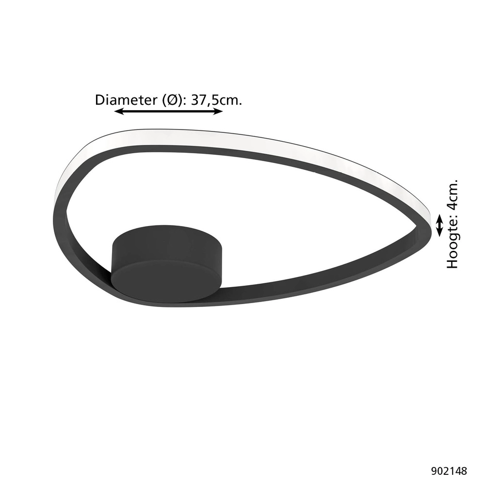Plafondlamp Moschella desing zwart Eglo 9008606356607