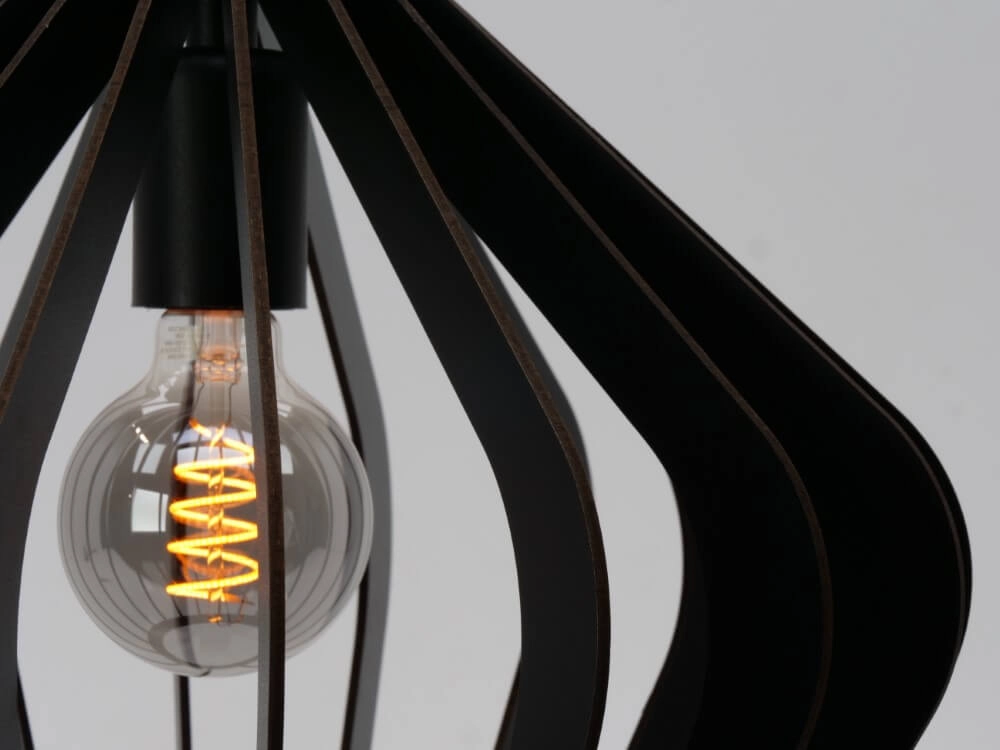 Zwart houten hanglamp Velasco Ø 38cm Eglo 9008606224074