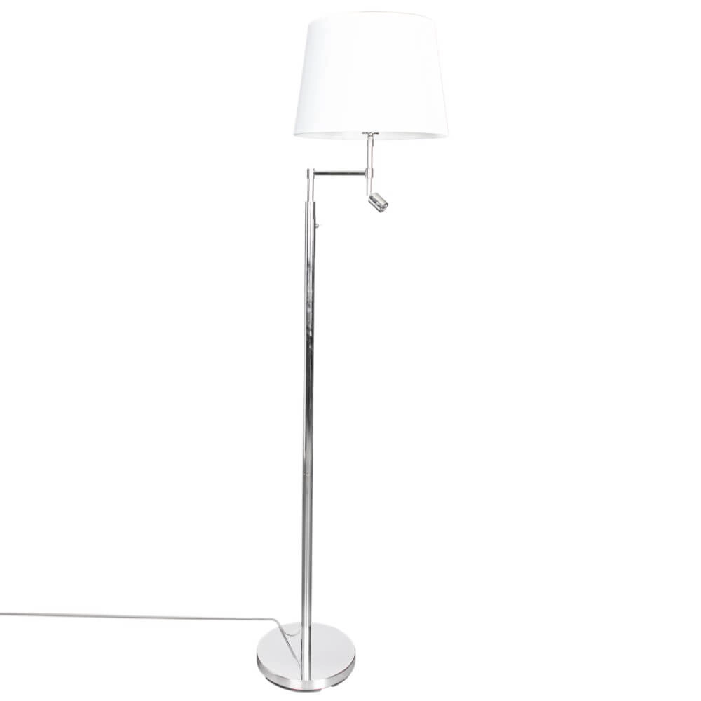 Staande lamp Orlando wit met RVS Staande lamp Orlando wit met RVS