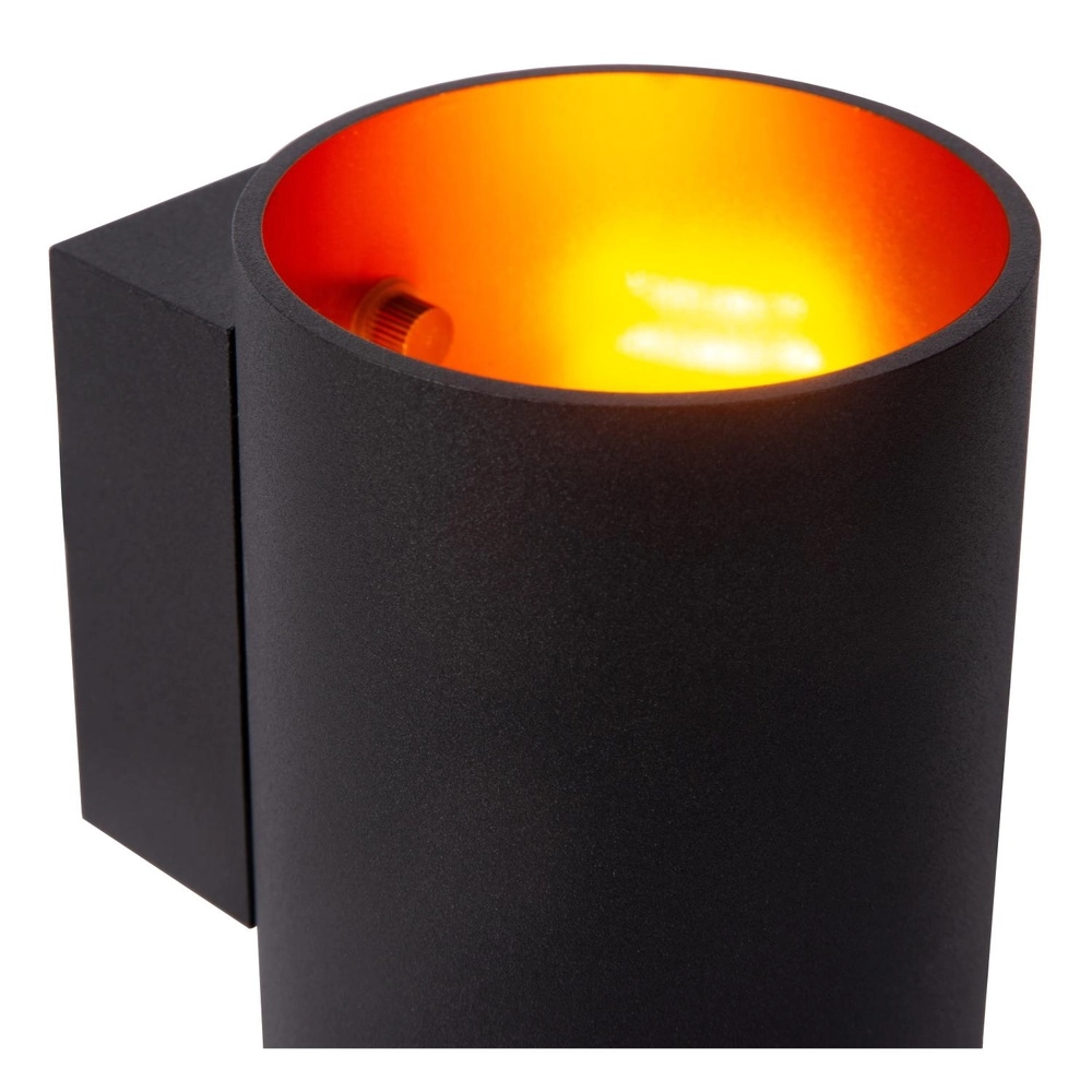 Wandlamp Xera Ø 8cm zwart Lucide 5411212233646
