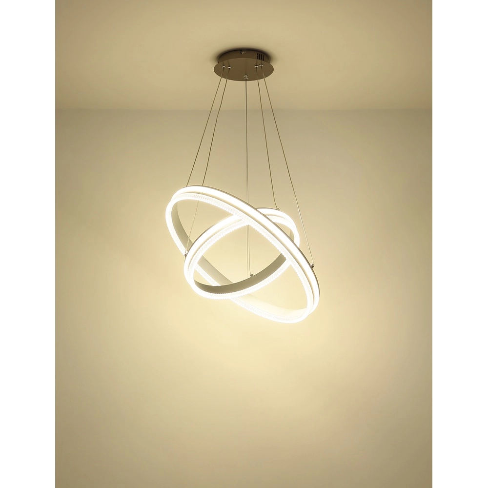 Hanglamp Francine gunmetal 2 ringen Globo 9007371583645