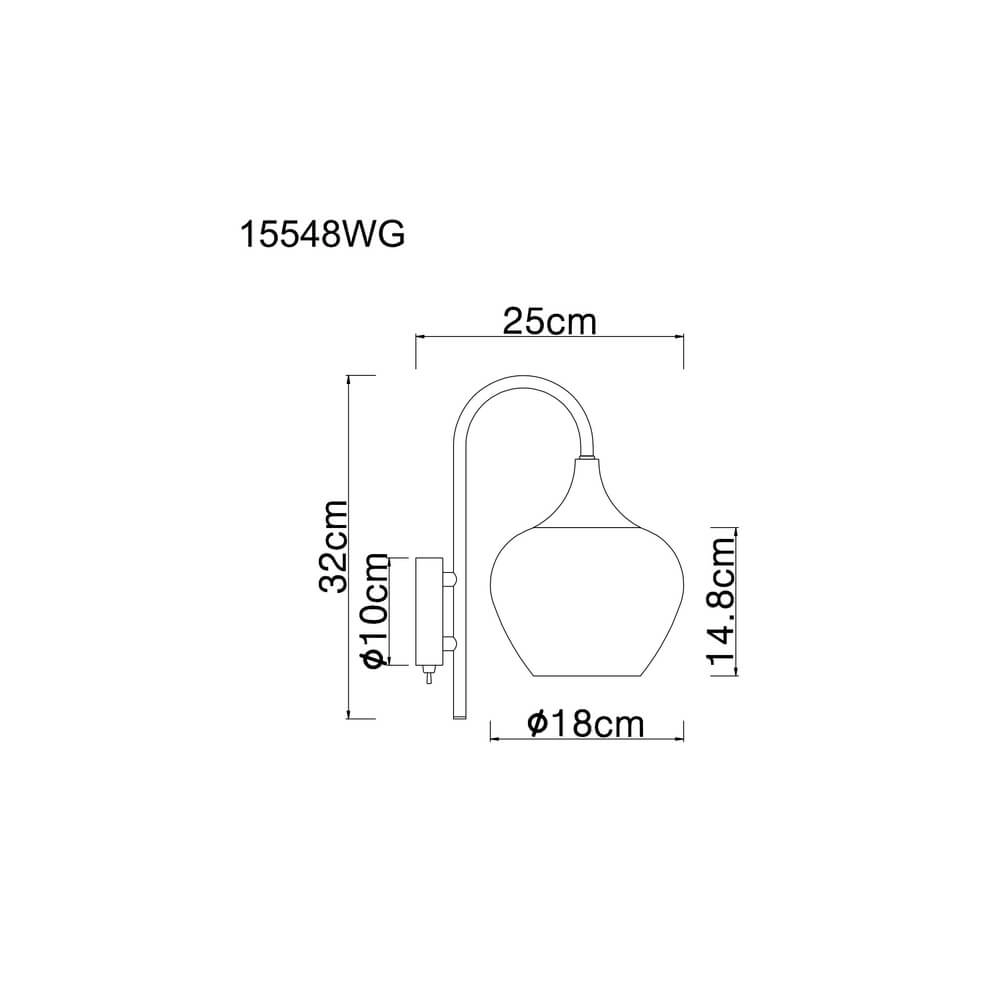Zwarte wandlamp Maxy met rood glas Globo 9007371447992