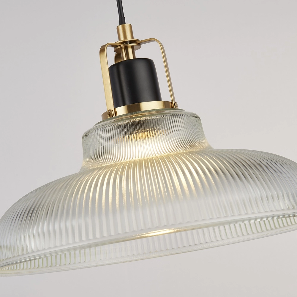 Design hanglamp Glossop messing met helder glas Searchlight 5053423306841