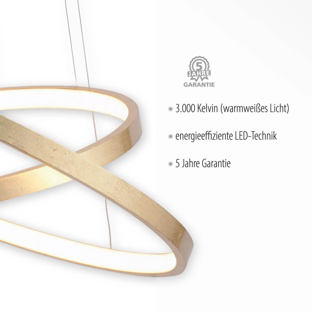 Ronde hanglamp Circle duo goud Ø 50cm Just Light 4043689960438