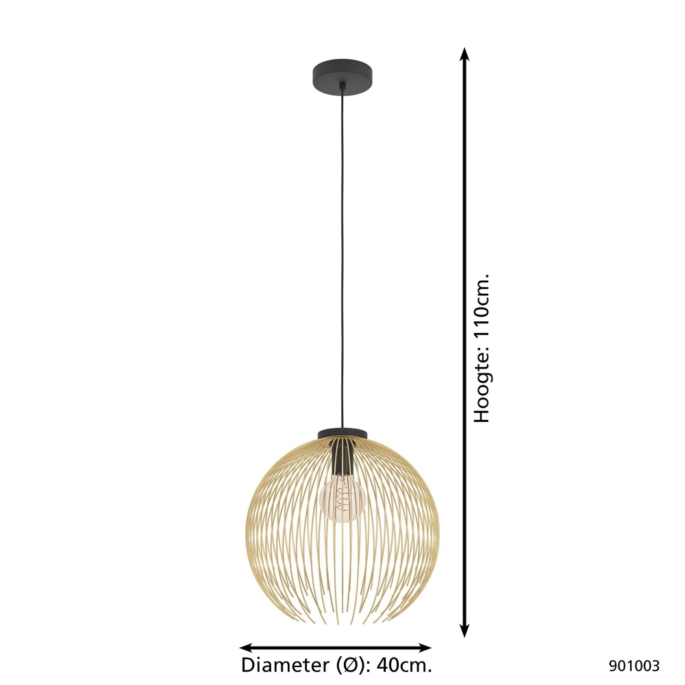 Draadlamp Venezuela Ø 40cm - zwart met goud Eglo 9008606282265