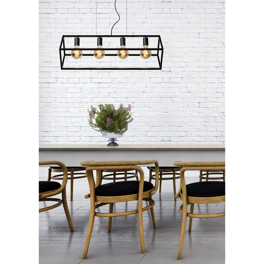 Moderne hanglamp Fabian 4-lichts zwart Lucide 5411212010803