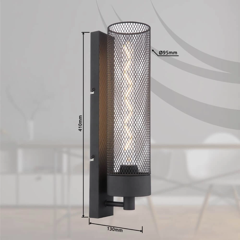 Wandlamp Hans zwart Globo 9007371441501