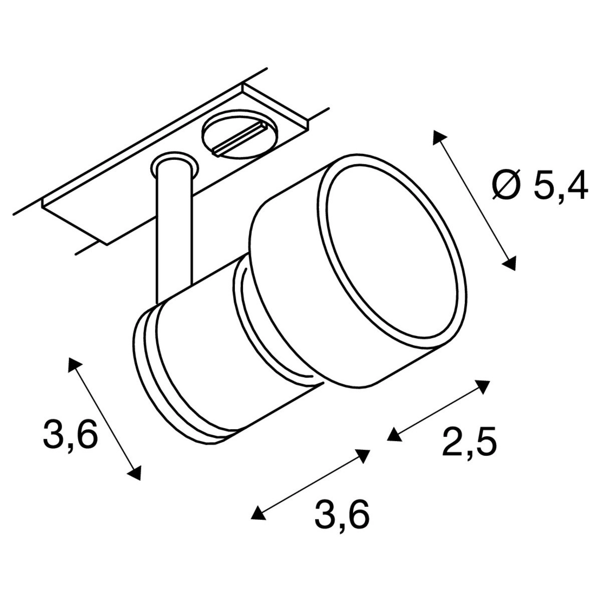 Railspot Puri GU10 1-fase 3,6cm grijs SLV 4024163086202
