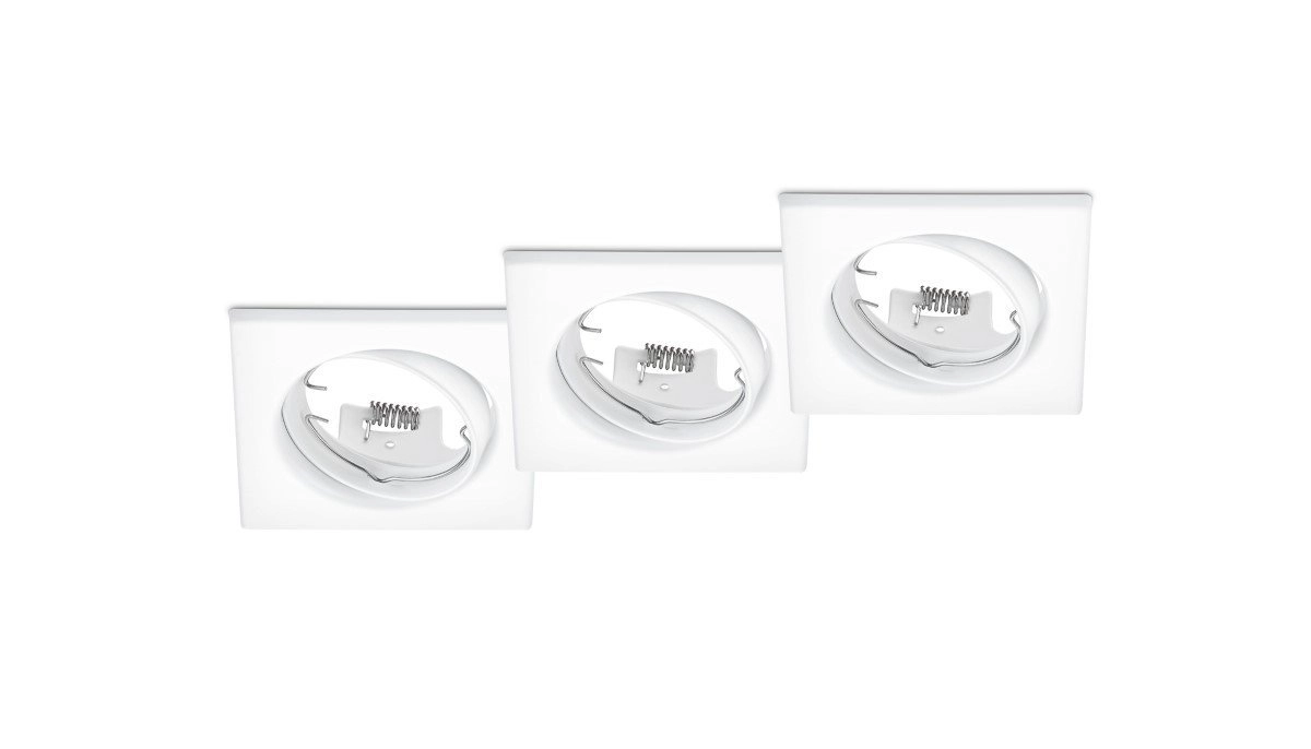 Set vierkante inbouwspots Jura (3x) wit