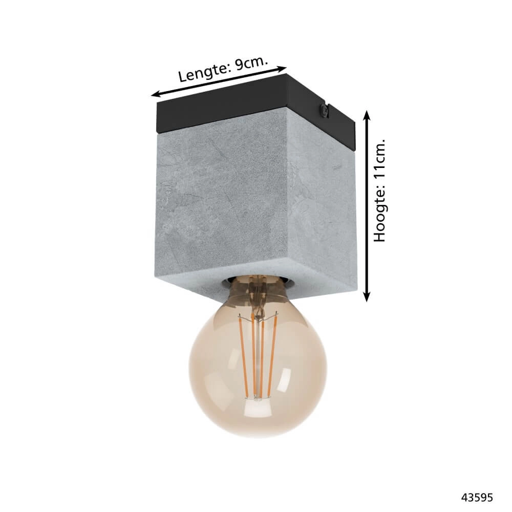 Betonlook plafondlampje Prestwick 3 Eglo 9002759435950