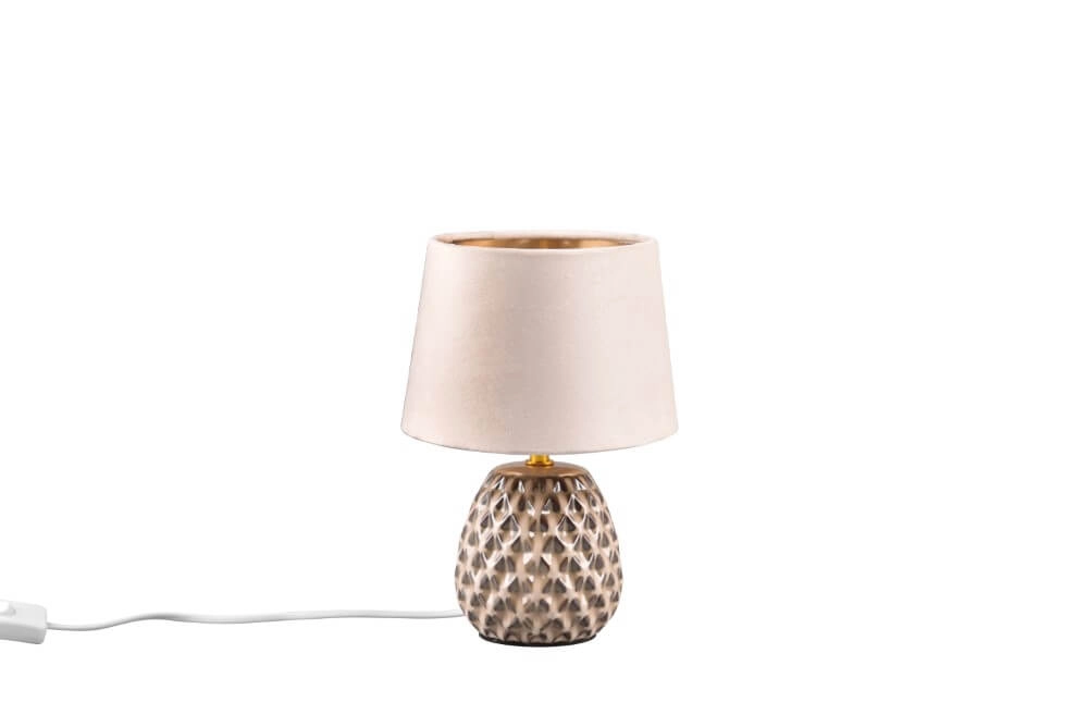 Bruine tafellamp Ariana met taupe kap S Bruine tafellamp Ariana met taupe kap S