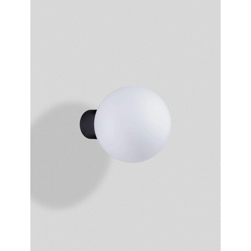 Plafondlamp Spix antraciet met wit bol glas Lyora 5212017476432