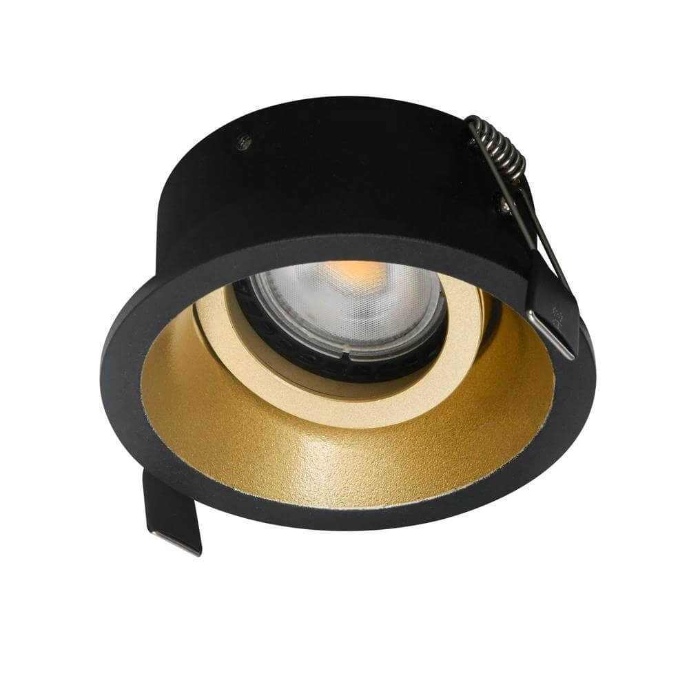 Ronde inbouwspot Roura zwart met gouden binnenkant Artdelight 8720701102644