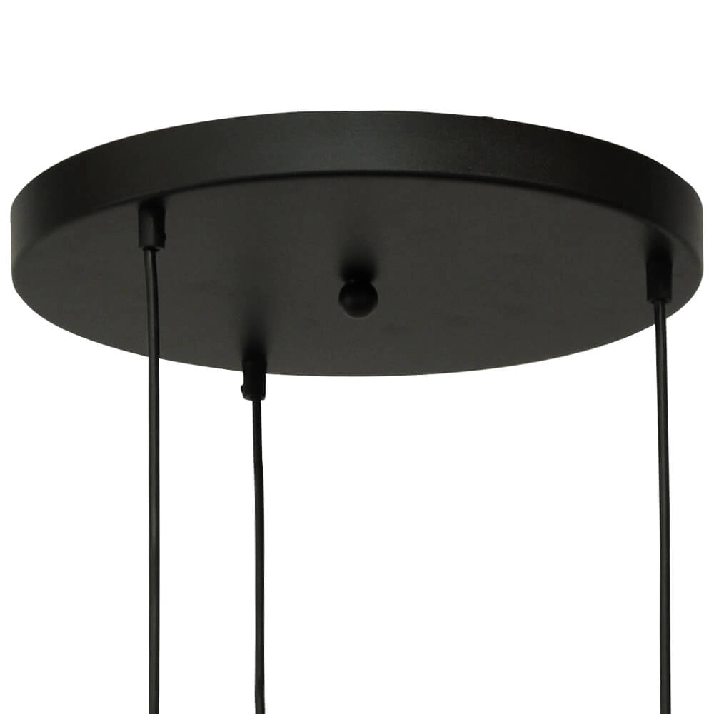 3-lichts vide hanglamp - zwart - Porto met Nicolette glazen Masterlight 8718121270951