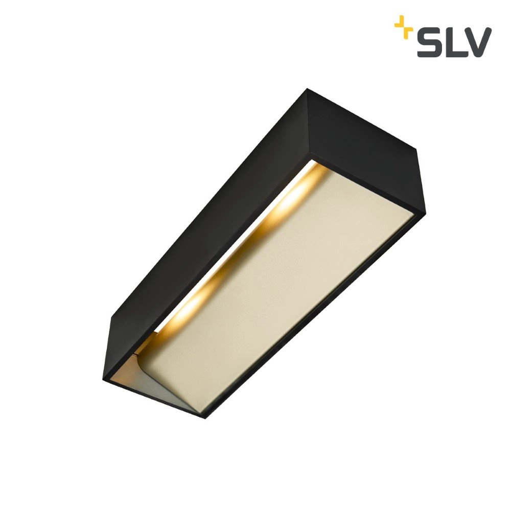 Led wandspot Logs In L 19w - 2000-3000K - 30cm zwart met goud SLV 4024163231220