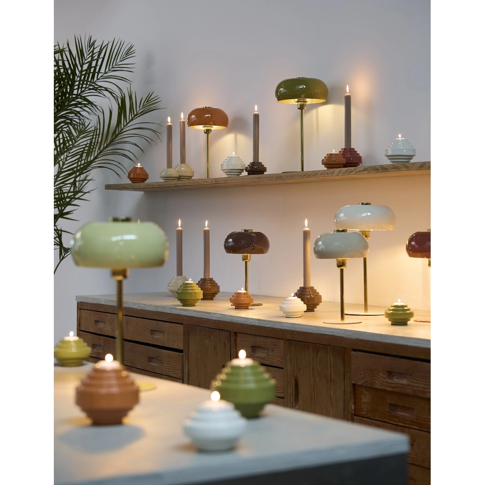 Tafellamp Surin Ø 23cm - glans oranje met goud Light & Living 8717807740955