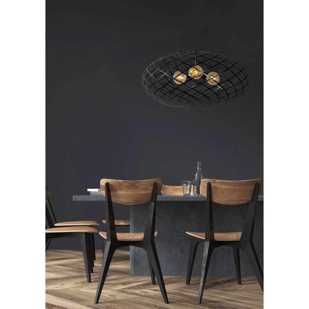 Vide hanglamp Wolfram 3-lichts zwart Lucide 5411212211156