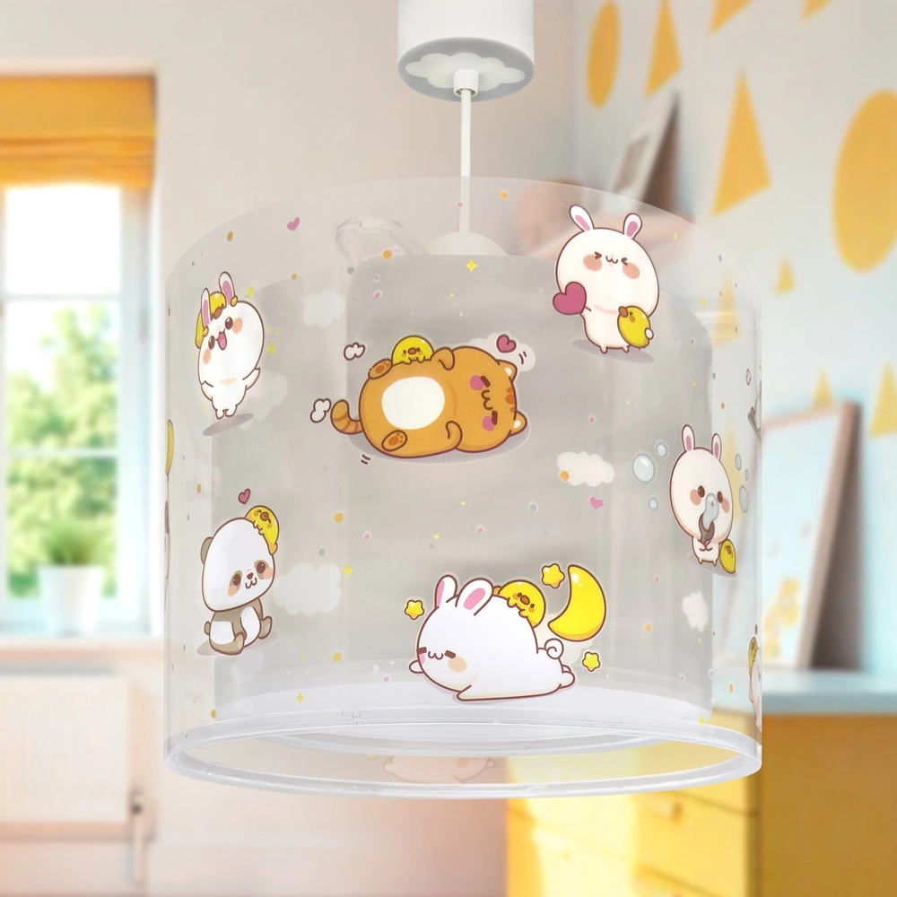 Kinder hanglamp Kawaii Friends grijs glow in the dark Dalber 8420406417622