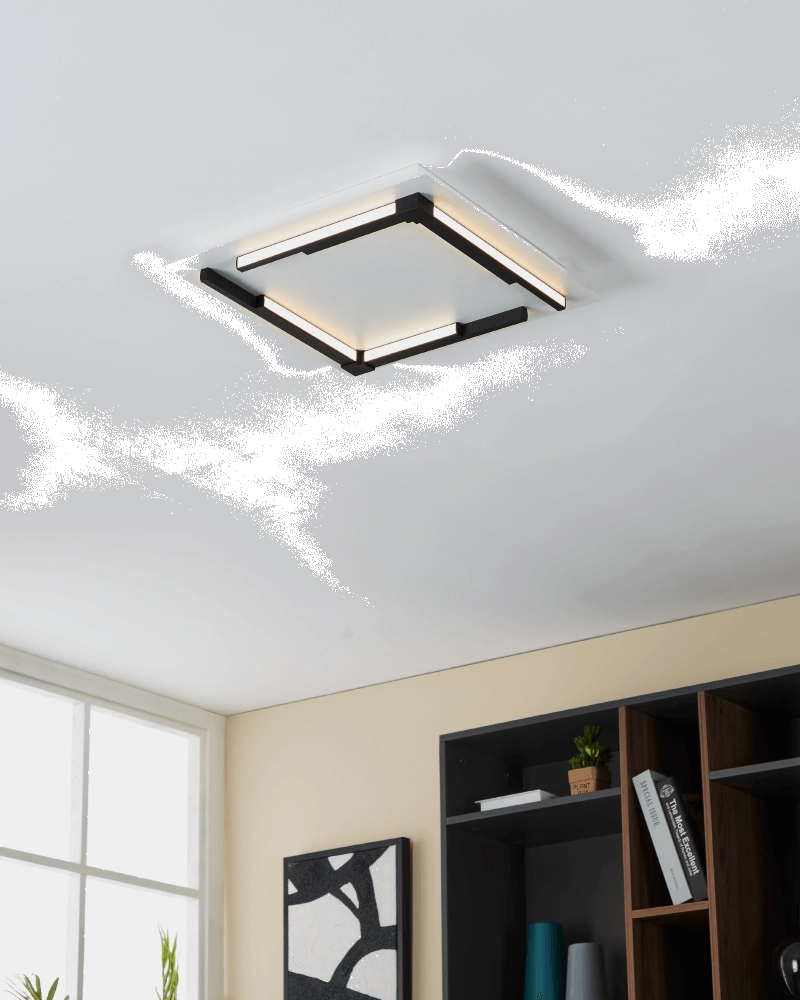 Witte led plafondlamp Zampote 38 bij 38cm Eglo 9008606238101