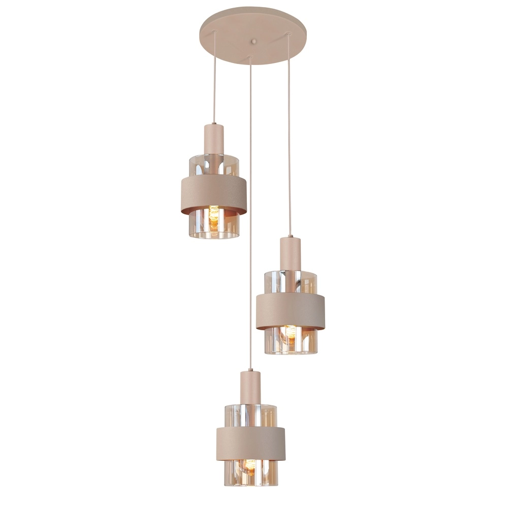 3-lichts hanglamp Marrone zand bruin 3-lichts hanglamp Marrone zand bruin