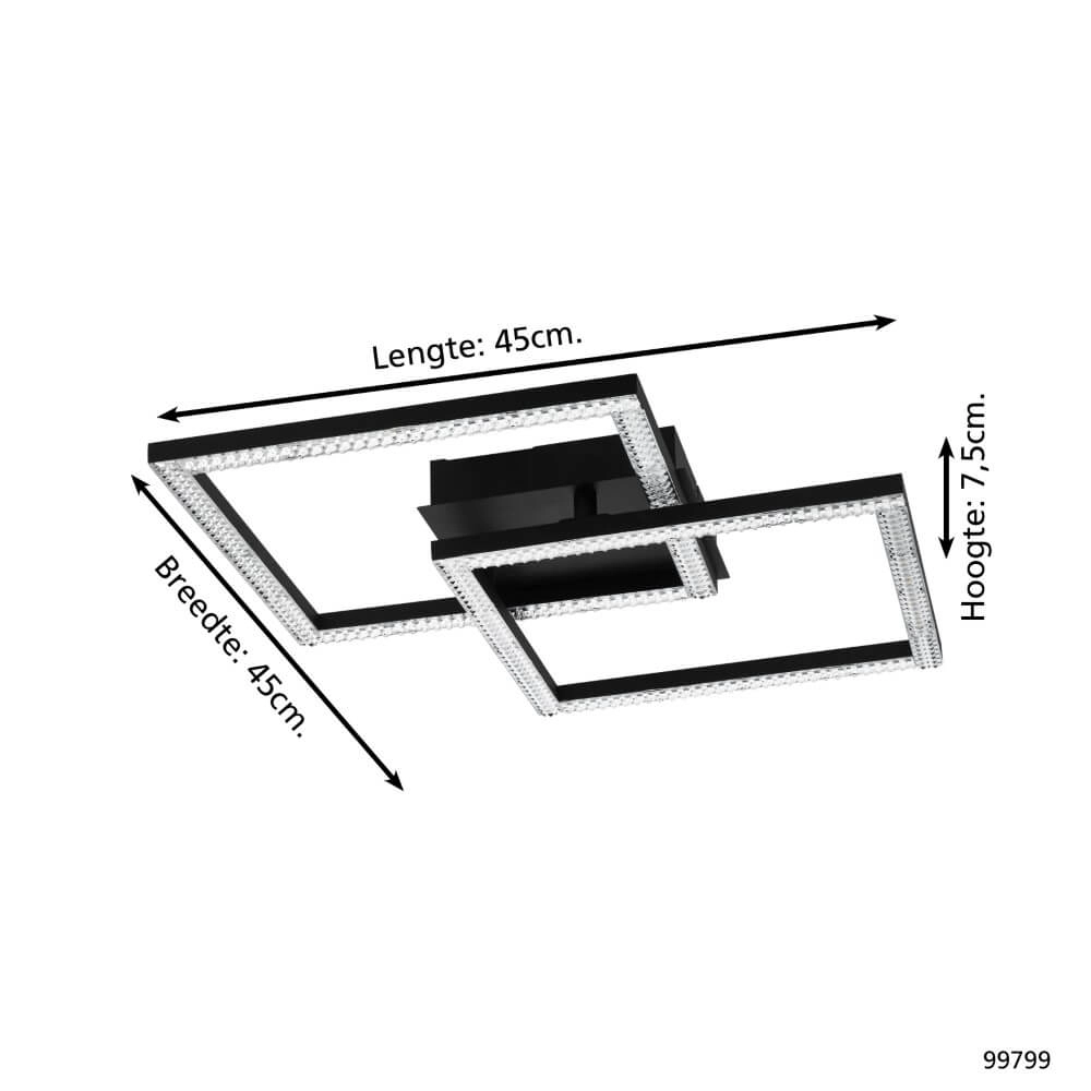 Zwarte plafondlamp Lejias met led Eglo 9002759997991
