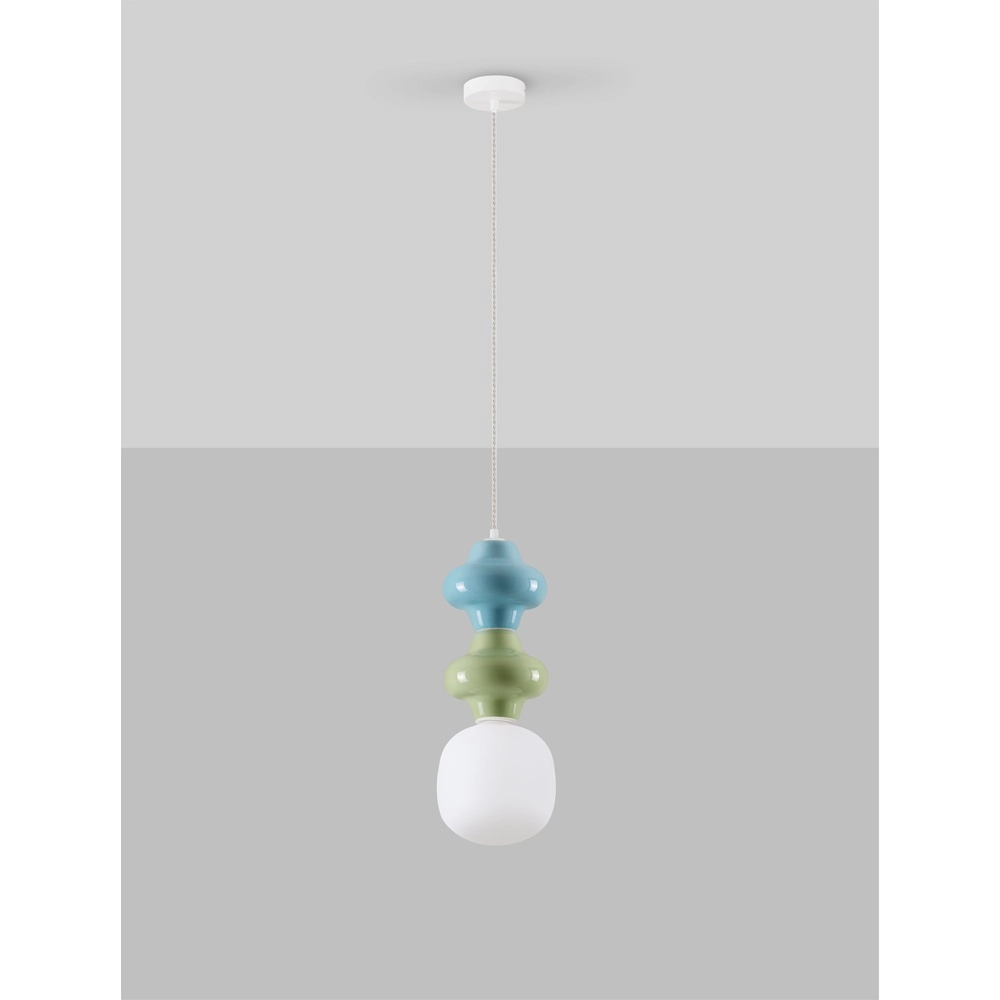 Hanglamp Clio M groen en blauw keramiek Lyora 5212017461285