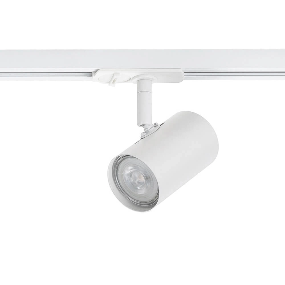 1-fase railset 100cm Cilinder wit met 3 spots Highlight 8718379039546