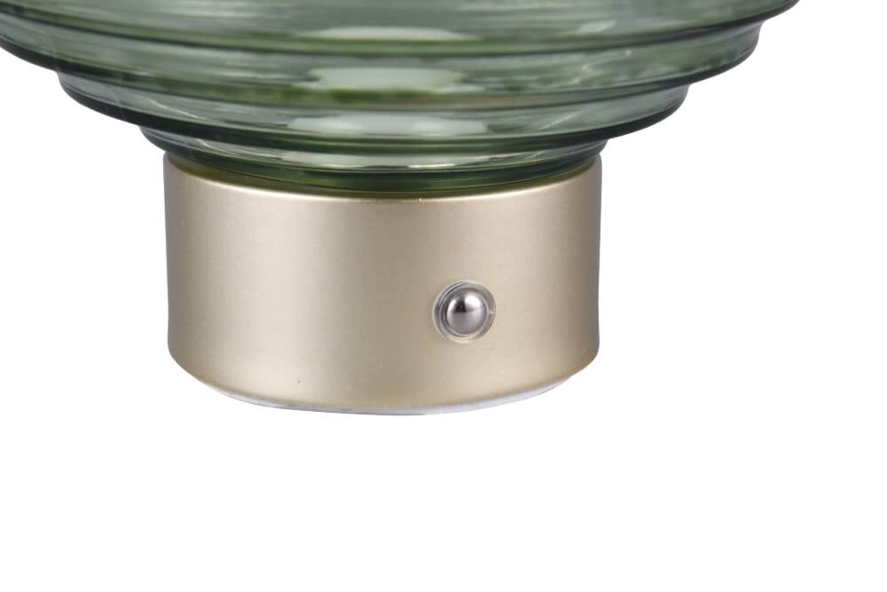 Oplaadbare tafellamp goud Earl groen glas Trio 4017807601947