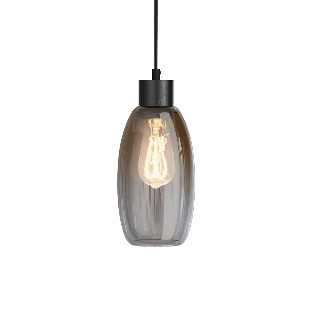 Glazen hanglamp Olive Ø 12,5cm - zwart Masterlight 8718121393728