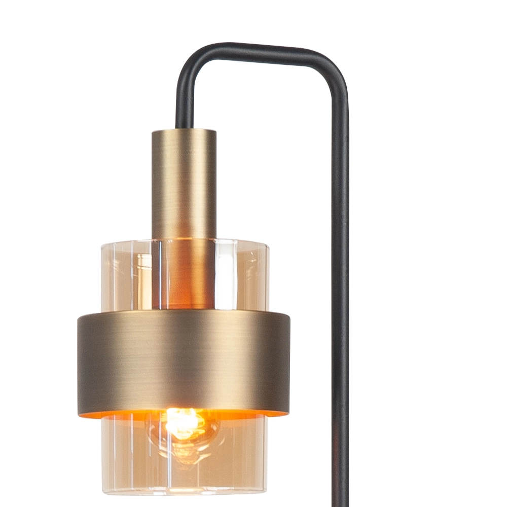 Vloerlamp Marrone zwart met koper brons Highlight 8718379051289