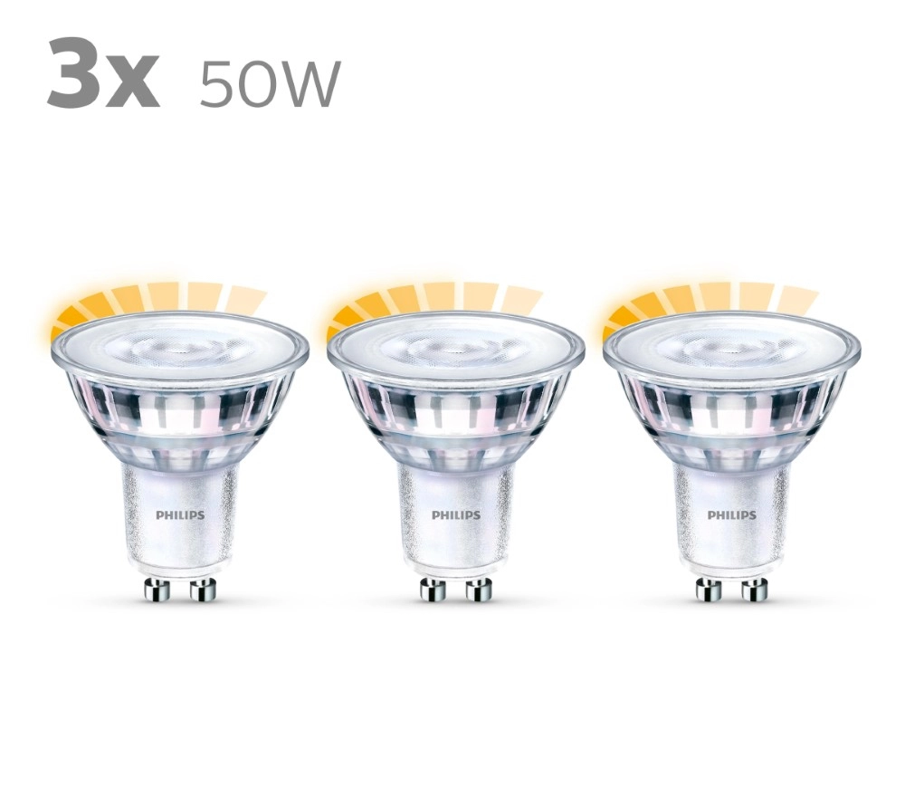 3,8W - GU10 - 2200-2700K - 345 lumen set van 3 Philips 8718699776459