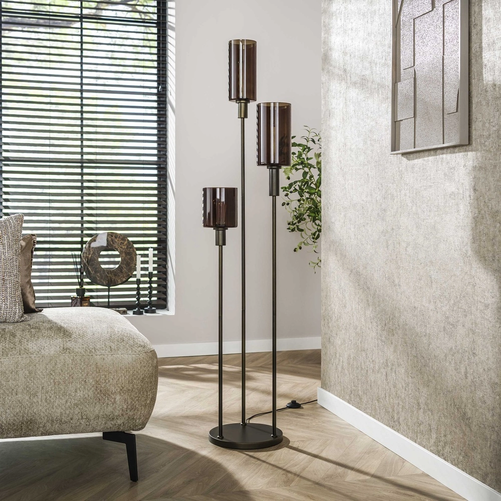 Vloerlamp Sepiora Sienna bruin - donker glas Lyora 8716803513440