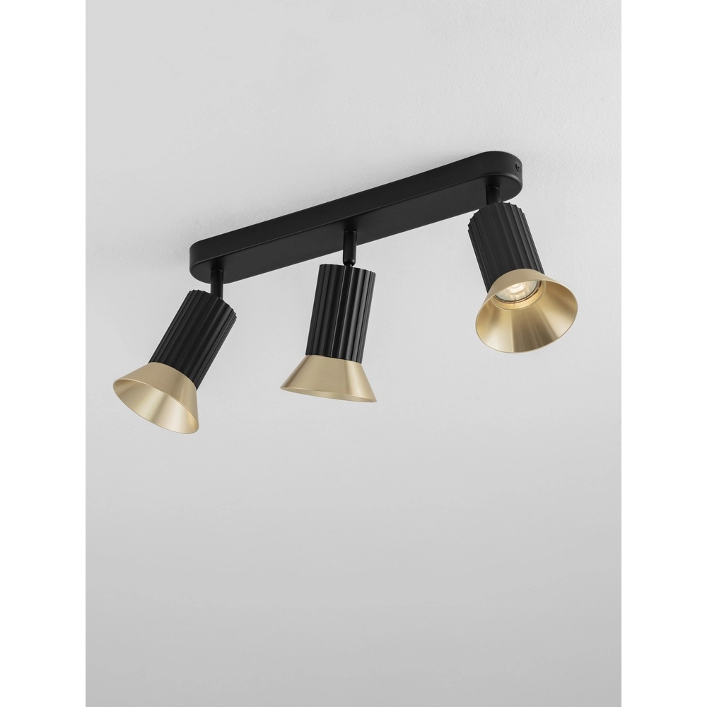 Plafondlamp Luvia 3-lichts zwart met goud Lyora 5212017475534