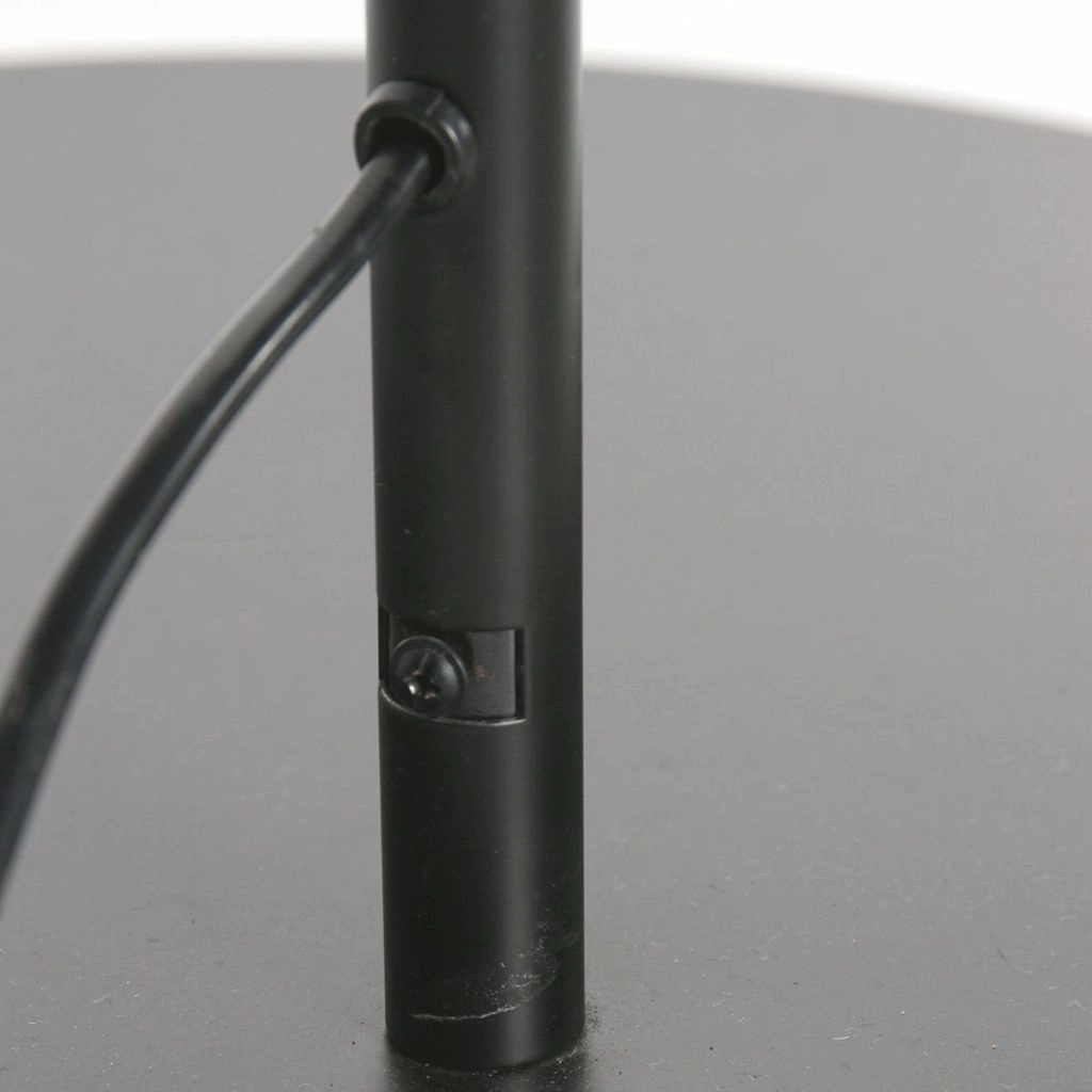 Booglamp zwart Curve met bamboe kap Ø60cm Steinhauer 8712746183122