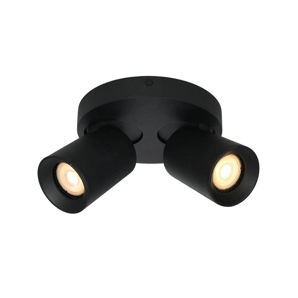 Ronde plafondlamp Megano 2-lichts zwart