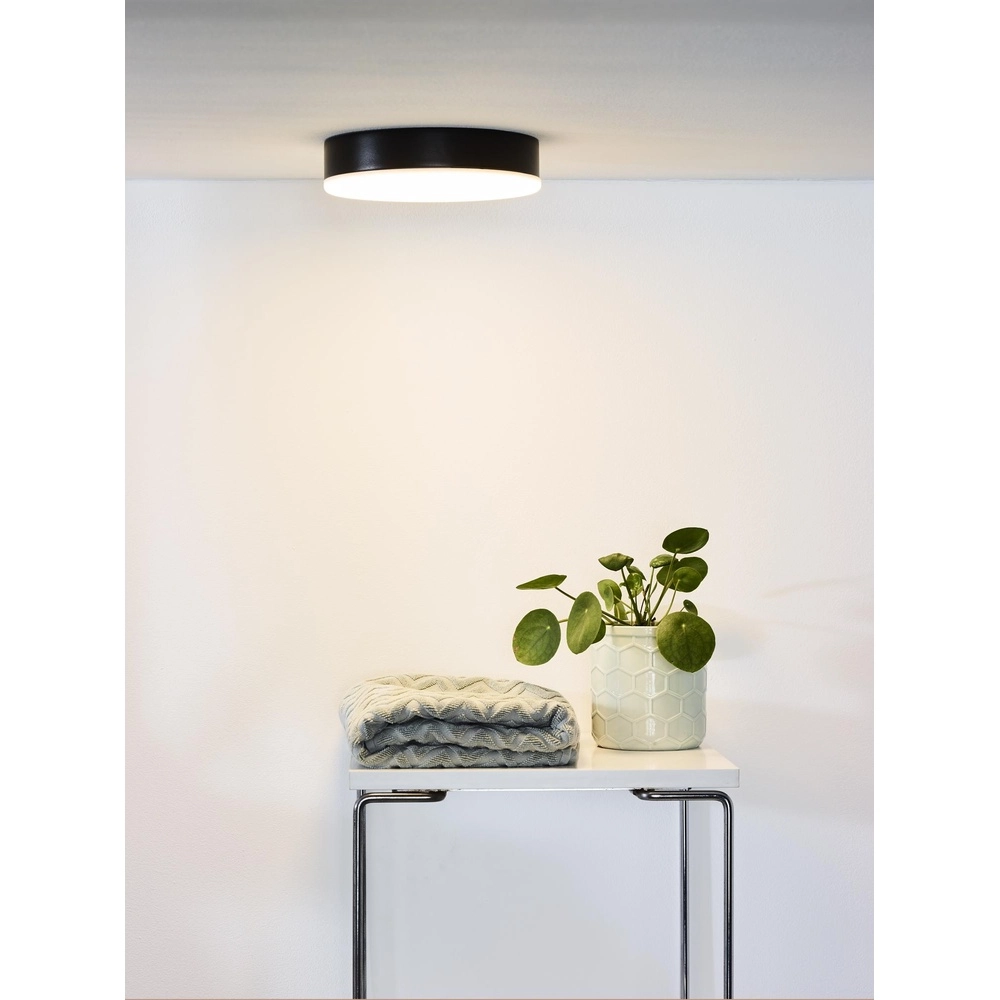 Plafonniere Ceres-Led IP44 zwart Ø 21,5cm Lucide 5411212281128