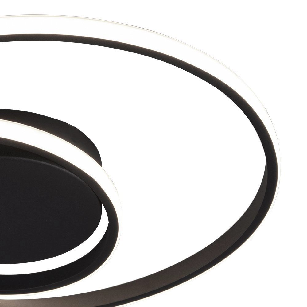 Moderne plafonnière Zibal Ø 39cm zwart Trio 4017807442137