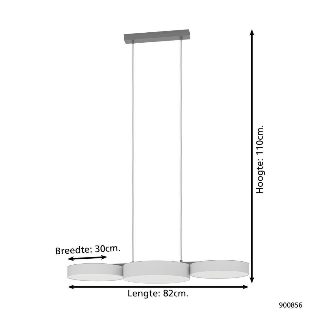 Led hanglamp Barbano-Z 3-lichts - grijs Eglo 9008606274215