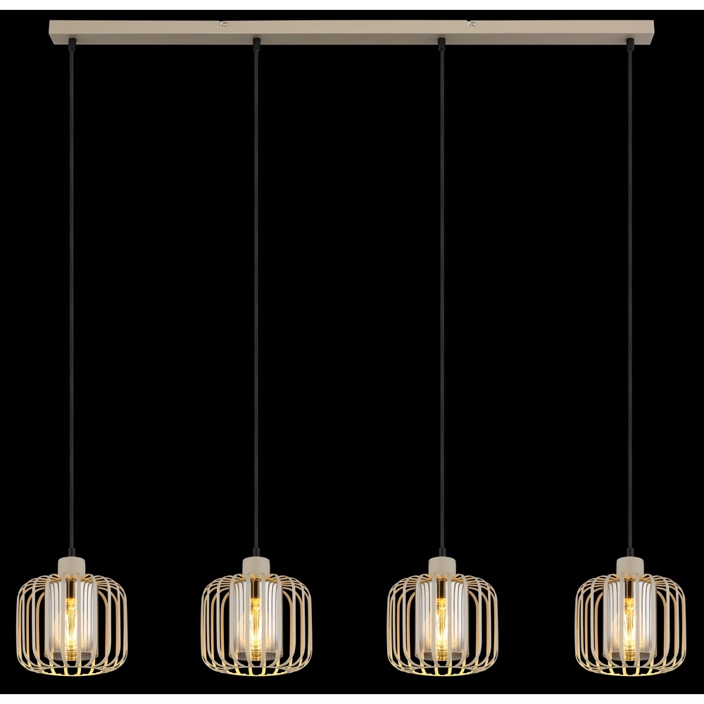 4-lichts hanglamp Alfred zand bruin Globo 9007371533619