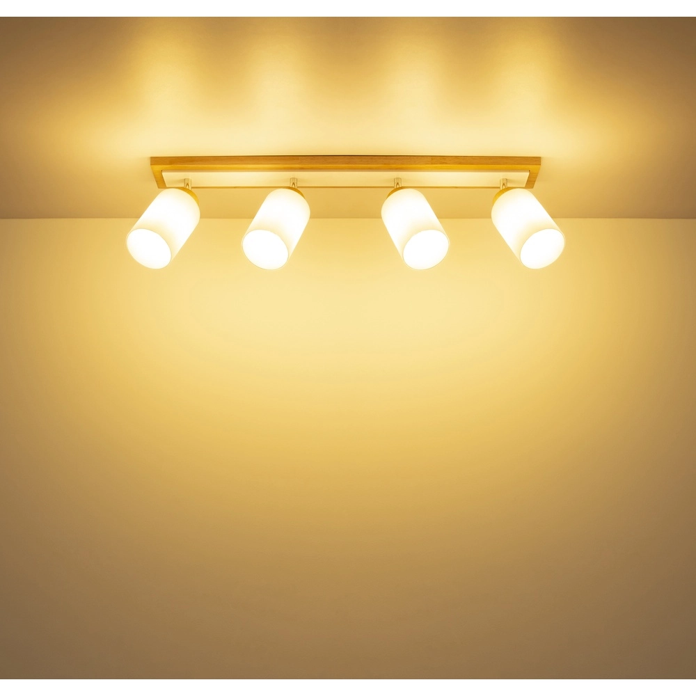 Plafondlamp Rowena 4-lichts hout Globo 9007371583362
