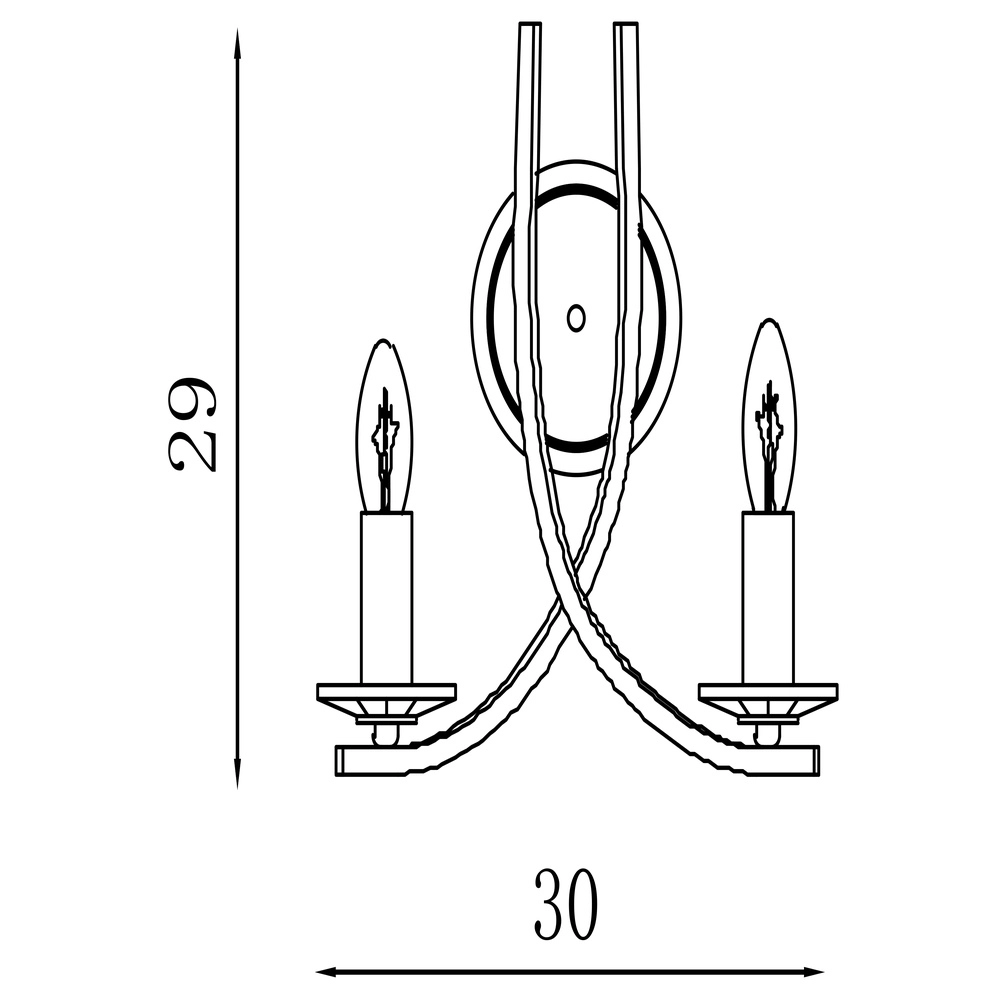 Wandlamp Ascona 2-lichts Searchlight 5053423303659