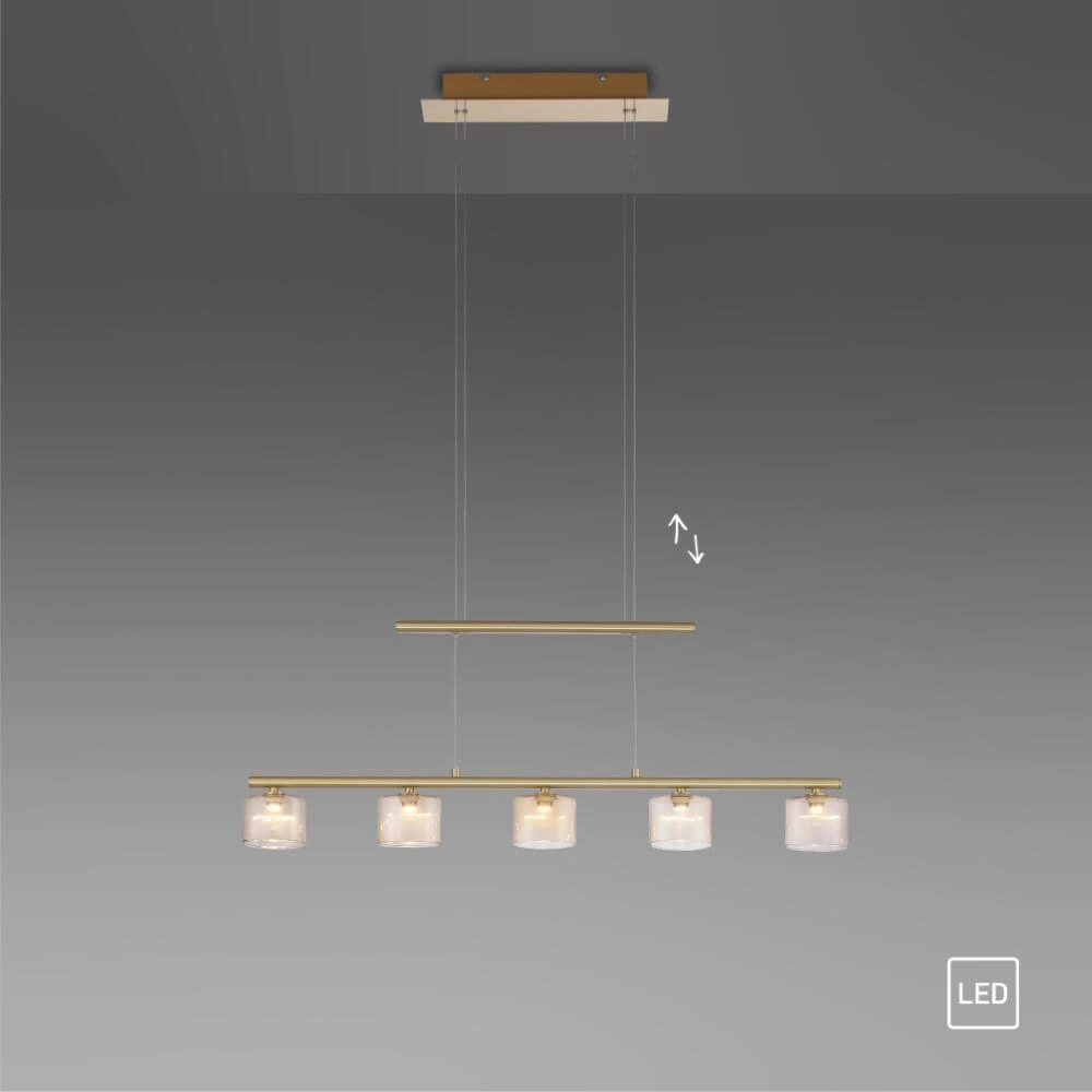 5-lichts hanglamp Hydra messing Paul Neuhaus 4012248364987