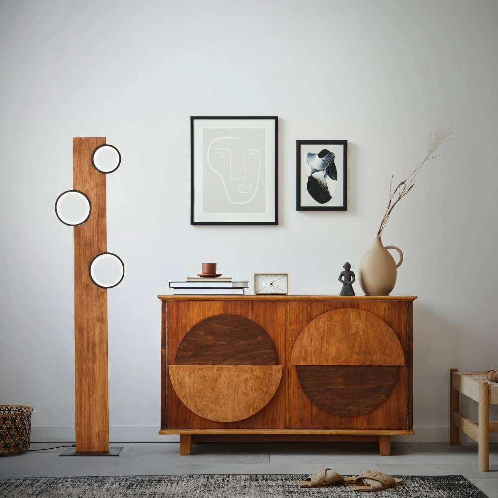 Vloerlamp Cheesy hout Brilliant 4004353429613