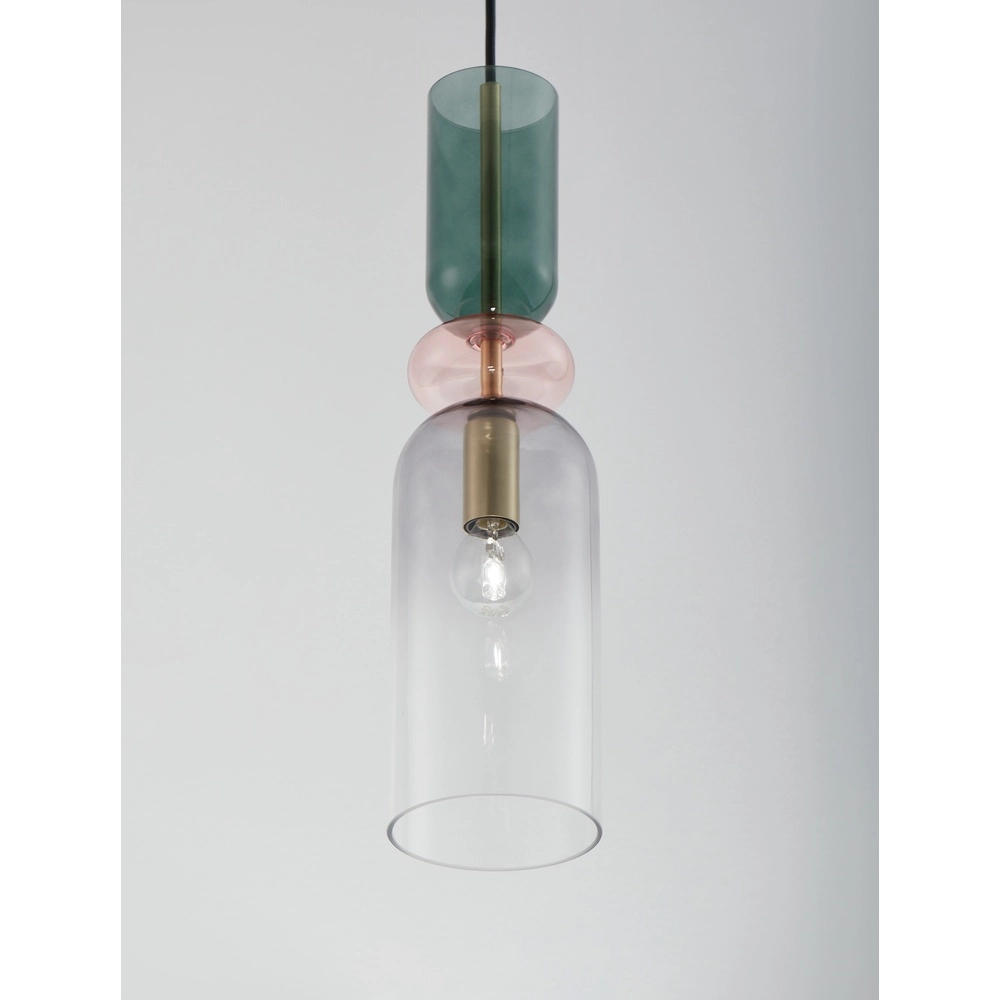 Gekleurde hanglamp Murano lichtgrijs