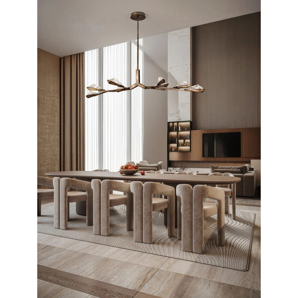 Antieke hanglamp Greta antiek messing 172,5cm